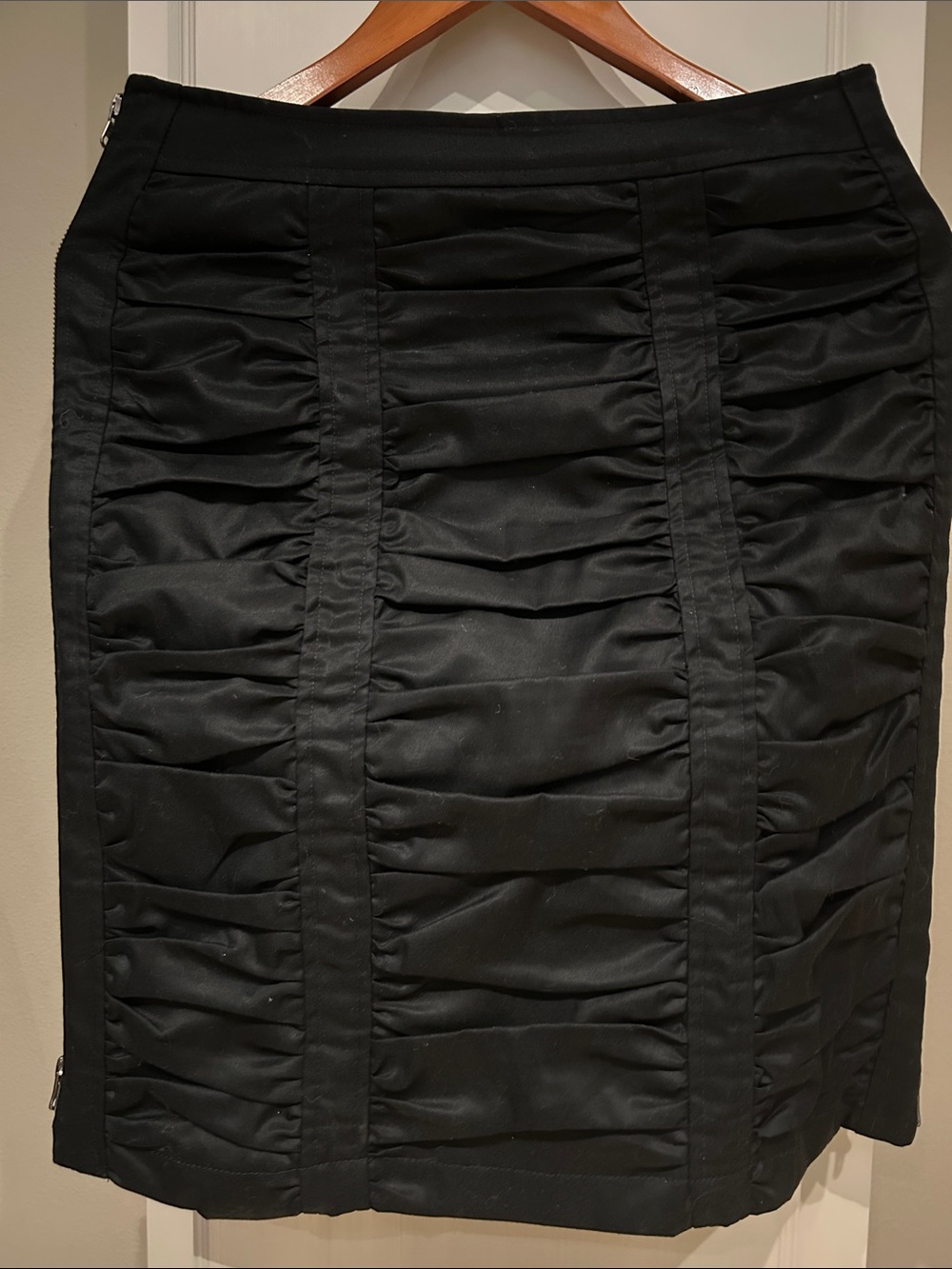Nanette Lepore Black Ruched Pencil Skirt